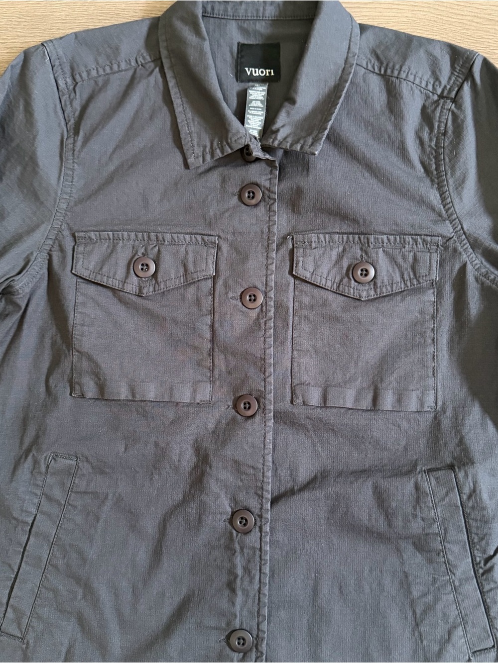 VUORI Women's Ripstop Charcoal Button-Front Lightweight Jacket Size Small - Picture 6 of 11